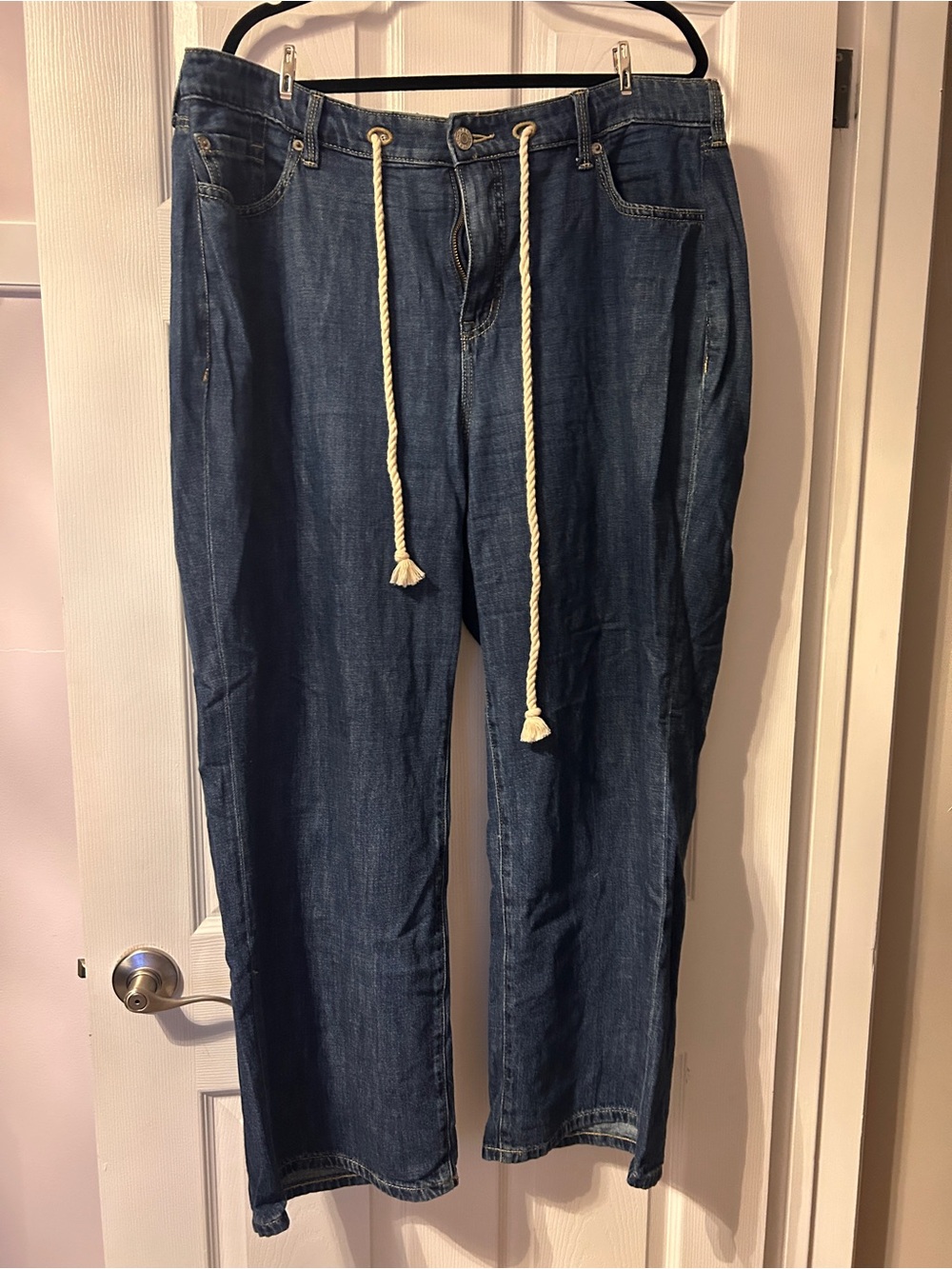 Torrid Women’s Dark Blue Denim Drawstring wide leg Jeans